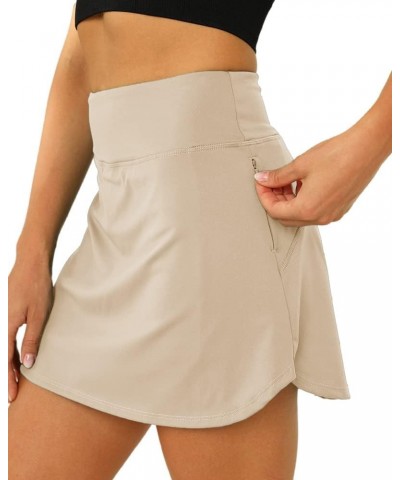 Womens Active Skort with Pockets Athletic Golf Tennis Running Skirts with Built-in Shorts Z Khaki $16.82 Skorts