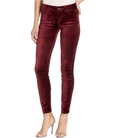 Women's Verdugo Velvet Mid Rise Ultra Skinny Pant Burgundy $83.92 Pants