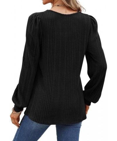 Long Sleeve Shirts For Women Puff Sleeve Tops for Women Fashion Crewneck Sweatshirts Black 1 $8.47 Hoodies & Sweatshirts