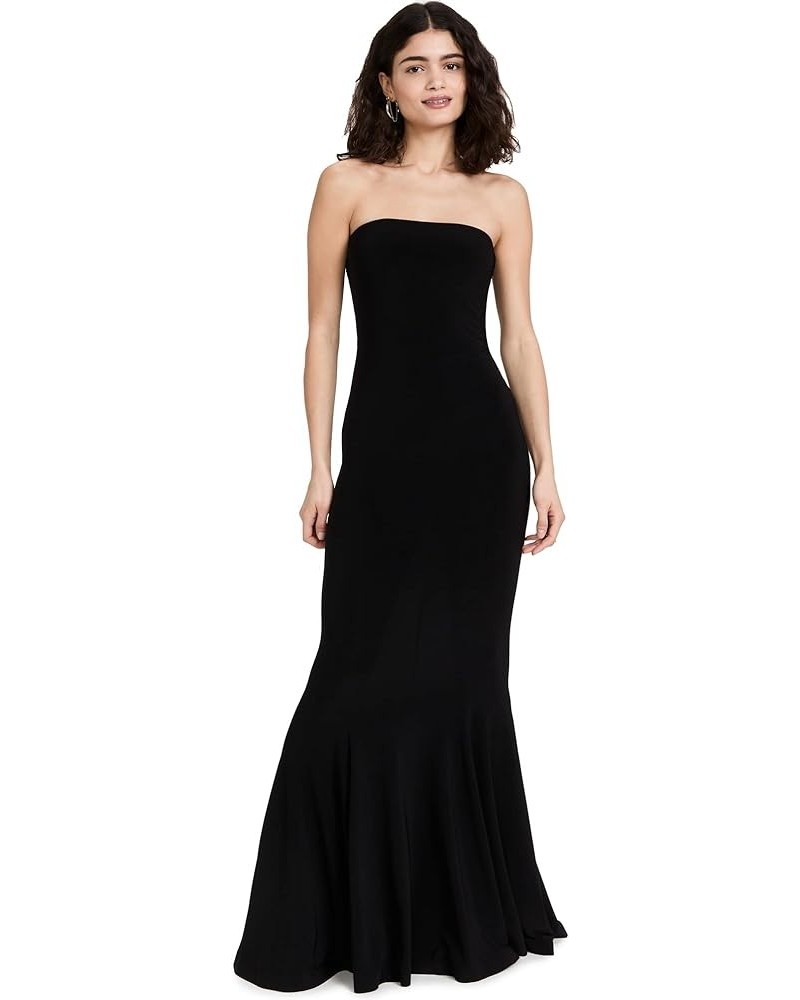 Women's Strapless Fishtail Gown Black $88.61 Dresses