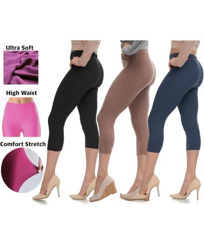 | Extra Soft Capri Leggings with Design | Variety of Prints | One Size Black, Charcoal, Mocha $6.15 Leggings