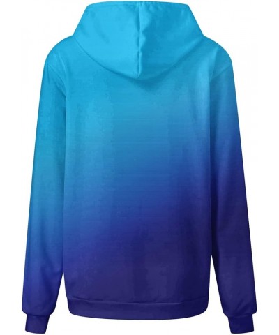 Oversized Hoodie for Women 2023 Casual Gradient Pullover Hooded Tops Long Sleeve Drawstring Baggy Fall Sweatshirts 12 Blue $1...