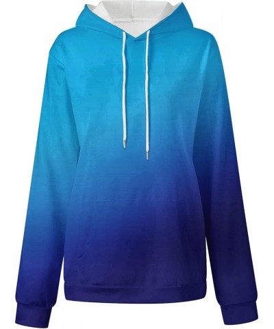 Oversized Hoodie for Women 2023 Casual Gradient Pullover Hooded Tops Long Sleeve Drawstring Baggy Fall Sweatshirts 12 Blue $1...