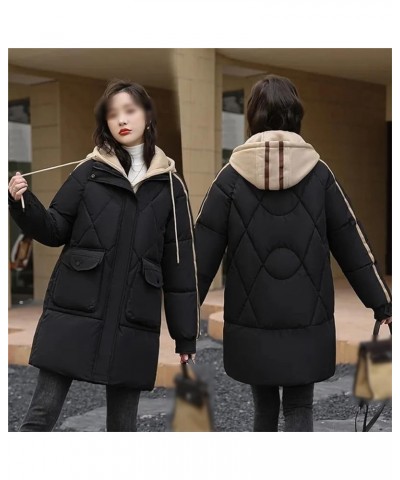 Women's Winter Down Cotton Coat Women's Winter Coat Loose Thickened Warm Fake Two-Piece Cotton Coat Long Jacket Balck $35.20 ...