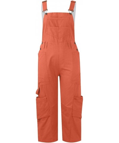 Women's One Piece Jumpsuit Fleece Overalls-Piece Bibs Jumpsuits Adjustable Suspender Straps Warm Winter Pants B-orange $10.90...