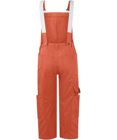 Women's One Piece Jumpsuit Fleece Overalls-Piece Bibs Jumpsuits Adjustable Suspender Straps Warm Winter Pants B-orange $10.90...