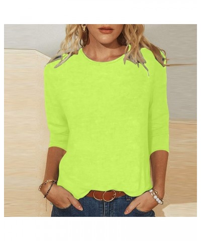 Plus Size Summer Tops for Women 3/4 Sleeve Crew Neck Blouses Casual Loose Solid/Gradient T Shirts Three Quarters Tees B01-gre...