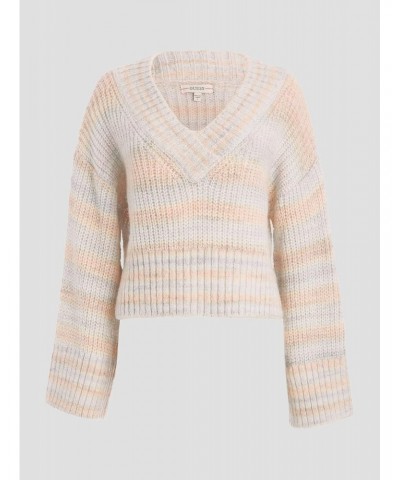 Women's Long Sleeve Neena V-Neck Sweater, Powder Rose Space Dye, Small $18.88 Sweaters