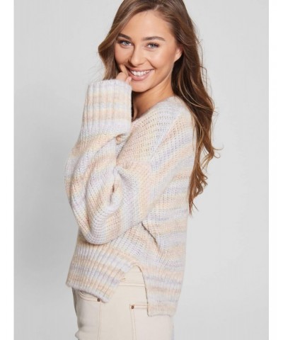 Women's Long Sleeve Neena V-Neck Sweater, Powder Rose Space Dye, Small $18.88 Sweaters