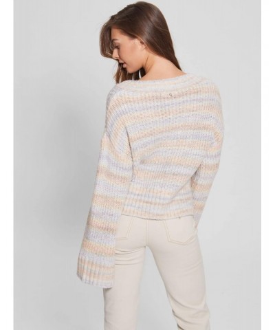 Women's Long Sleeve Neena V-Neck Sweater, Powder Rose Space Dye, Small $18.88 Sweaters