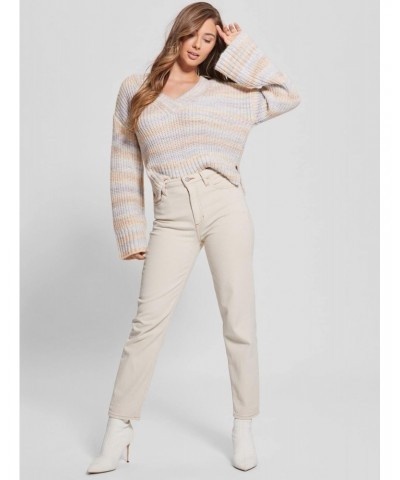 Women's Long Sleeve Neena V-Neck Sweater, Powder Rose Space Dye, Small $18.88 Sweaters