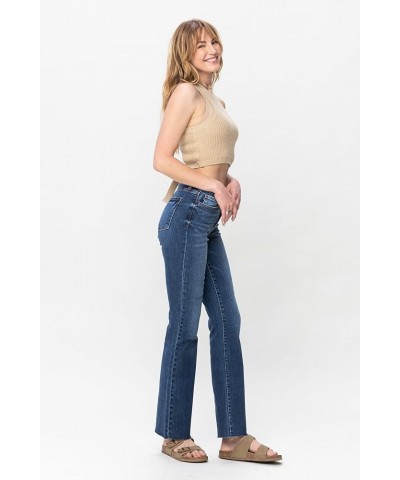 'Fiercely Bella Boutique' Mid-Rise Harsh Contrast Wash & Cut Hem Bootcut Jeans (Style 82550) Blue $33.88 Jeans