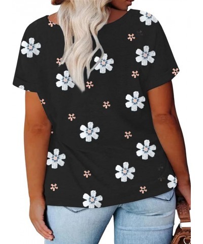 Womens-Plus-Size-Tops 1X-4X Casual Summer T Shirts Short Sleeve Side Slit Tee 61_wf_bl $14.26 T-Shirts