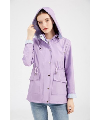 Womens Raincoat Windbreaker Waterproof Lightweight Lined Hooded Rain Jacket Black $22.03 Coats