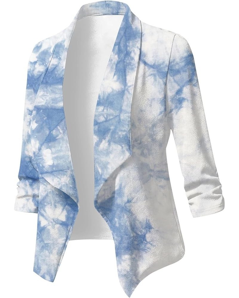 Long Sleeve Kimono for Women Casual Duster Retro Print Blouse Tops Coat 3/4 Sleeve Jackets Lightweight Cardigans 1-sky Blue $...