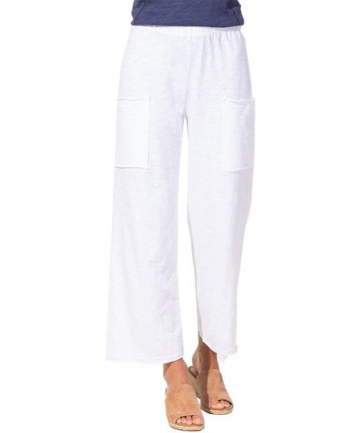 Flood Pants with Pockets White $42.40 Pants