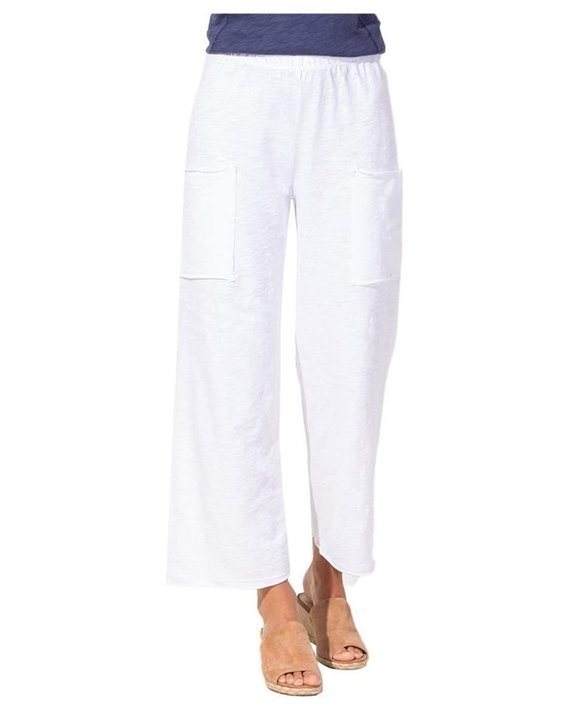 Flood Pants with Pockets White $42.40 Pants