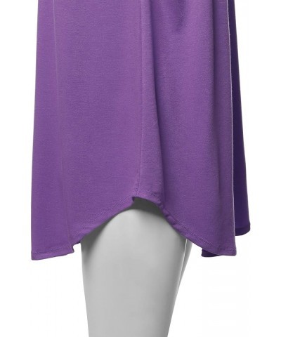 Women's Premium Solid Long Sleeve Round Hem Crew Neck Top Shirt Purple $6.81 T-Shirts