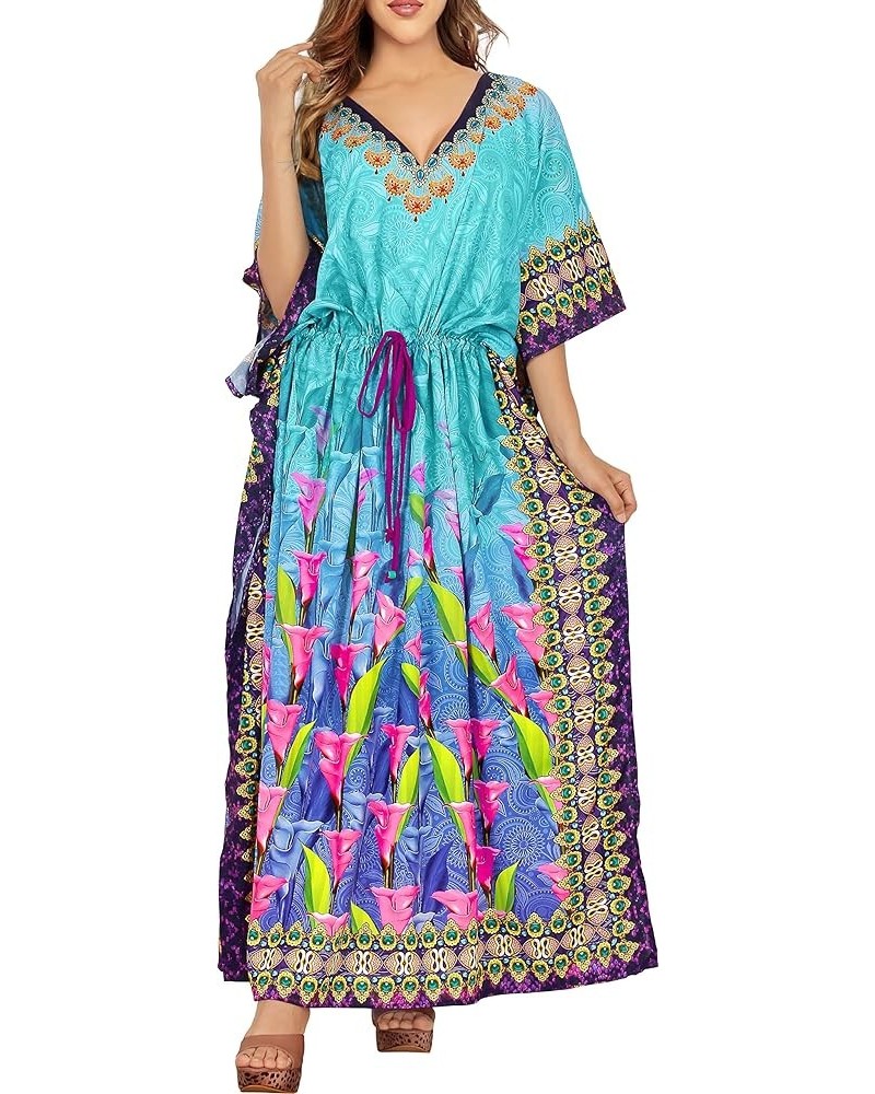 Women's African Beach Maxi Slit Dresses Caftan Loungewear Dashiki Print Casual Long Cover up Caftans for Women Plus One Size ...