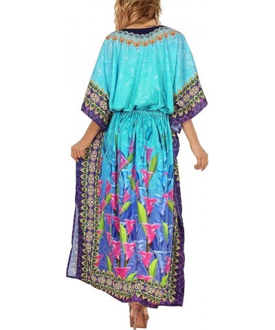 Women's African Beach Maxi Slit Dresses Caftan Loungewear Dashiki Print Casual Long Cover up Caftans for Women Plus One Size ...