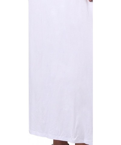 Women’S Short Sleeve Scoop Neck Plain Maxi Dress, Made in The USA White $11.10 Dresses