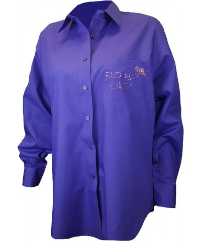 Red Hat Society Purple Bling Shirt with Buttons and Pocket Logo - Purple $26.04 Shirts