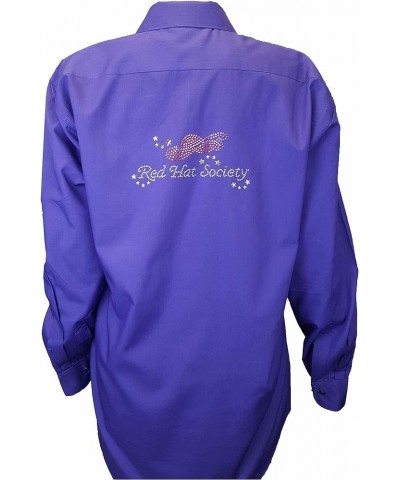 Red Hat Society Purple Bling Shirt with Buttons and Pocket Logo - Purple $26.04 Shirts