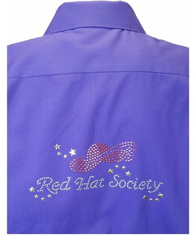 Red Hat Society Purple Bling Shirt with Buttons and Pocket Logo - Purple $26.04 Shirts