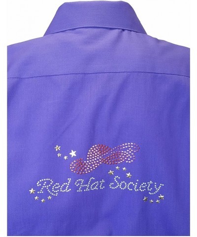 Red Hat Society Purple Bling Shirt with Buttons and Pocket Logo - Purple $26.04 Shirts