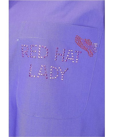 Red Hat Society Purple Bling Shirt with Buttons and Pocket Logo - Purple $26.04 Shirts