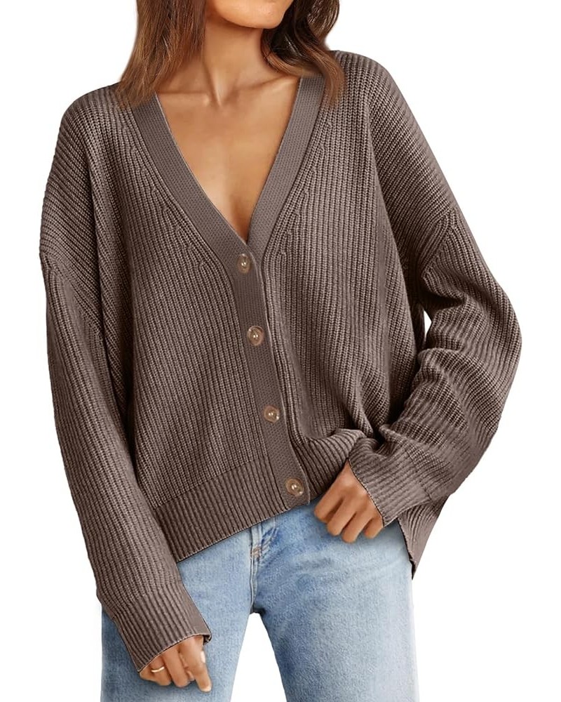 Women's Cardigan Sweaters 2023 Fall Oversized Open Front Button V Neck Lightweight Cardigans Knit Outerwear Nutmeg $16.40 Swe...