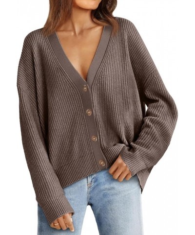 Women's Cardigan Sweaters 2023 Fall Oversized Open Front Button V Neck Lightweight Cardigans Knit Outerwear Nutmeg $16.40 Swe...