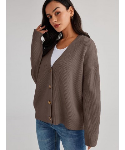 Women's Cardigan Sweaters 2023 Fall Oversized Open Front Button V Neck Lightweight Cardigans Knit Outerwear Nutmeg $16.40 Swe...