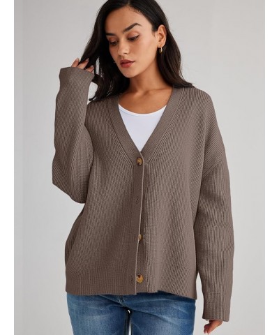 Women's Cardigan Sweaters 2023 Fall Oversized Open Front Button V Neck Lightweight Cardigans Knit Outerwear Nutmeg $16.40 Swe...