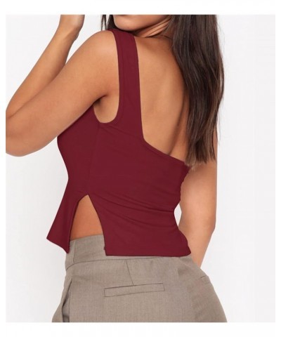 Women's Sleeveless Crop Tank Top Sexy Backless Pleated Bustier Sweetheart Neck Strappy Y2K Slim Cropped Tops 1 Dark Red $9.60...