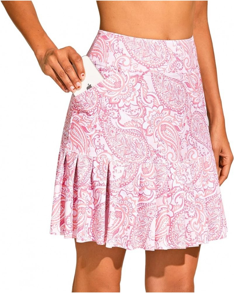 19" Golf Skirts for Women Knee Length Ruffle Hem Skirt Tennis Skirt Athletic Skort for Workout Running Crystal Pink $21.06 Sk...