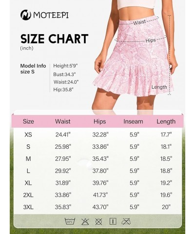 19" Golf Skirts for Women Knee Length Ruffle Hem Skirt Tennis Skirt Athletic Skort for Workout Running Crystal Pink $21.06 Sk...