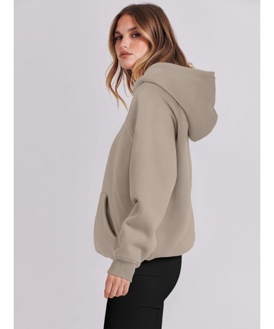 Womens Hoodies Long Sleeve Fleece Oversized Sweatshirts Casual Basic Pullover Tops 2023 Fall Workout Clothes Deep Apricot $19...