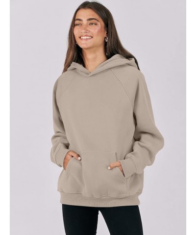 Womens Hoodies Long Sleeve Fleece Oversized Sweatshirts Casual Basic Pullover Tops 2023 Fall Workout Clothes Deep Apricot $19...