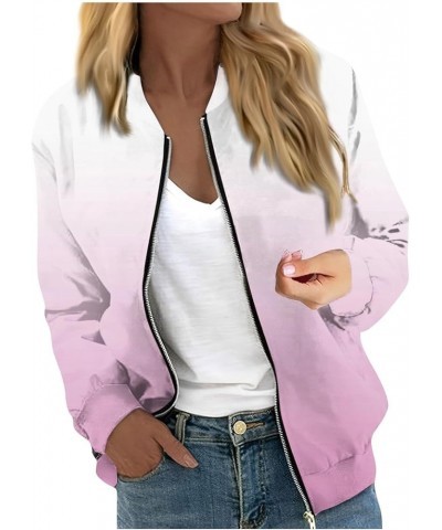 Women Clothing,2023 Trendy Women Casual Jacket Jackets For Women Long Sleeve Lightweight Zip Up Cropped Fashion Print 4-pink ...