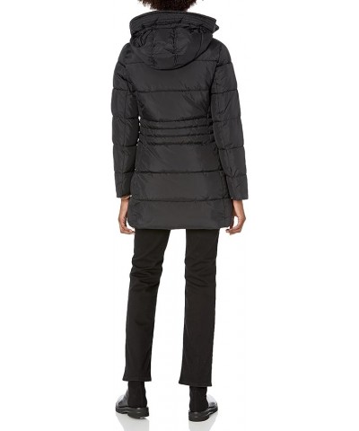 Women's Puffer Jacket with Velvet Lined Hood and Tunnel Neck Black $50.04 Jackets