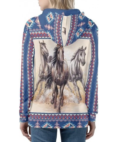 Cute Zip Up Hoodies & Sweatshirts for Women XS-5XL Fall Pullover Tops Boho Horse Design $19.88 Hoodies & Sweatshirts