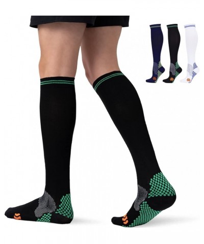 (3 pairs) Compression Socks for Women and Men 20-30mmHg Knee High Socks - Best Support for Circulation, Runner, Nurses 3p3 Bl...