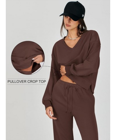 Women's Two Piece Outfits Matching Sets Long Sleeve Pullover Tops and Wide Leg Pants Tracksuit Lounge Sets Coffee $23.10 Acti...