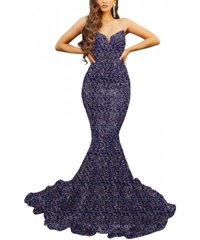 Sequin Prom Dresses for Women V-Neck Formal Evening Party Gowns Mermaid Sparkly Homecoming Dress Ab Blue $41.85 Dresses