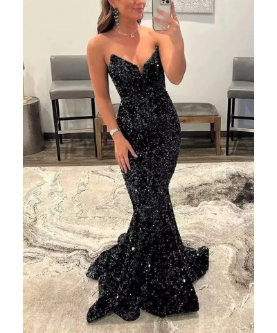 Sequin Prom Dresses for Women V-Neck Formal Evening Party Gowns Mermaid Sparkly Homecoming Dress Ab Blue $41.85 Dresses