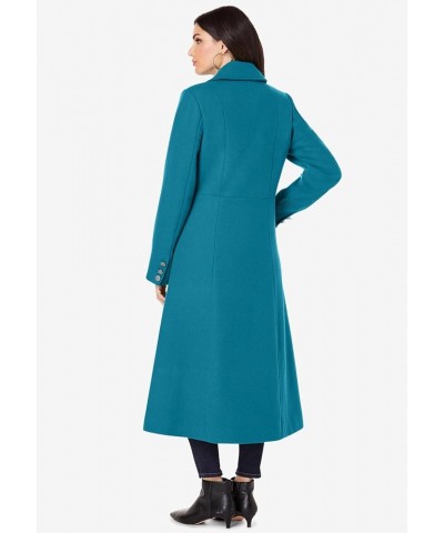 Women's Plus Size Long Wool-Blend Coat Deep Crimson $75.25 Coats