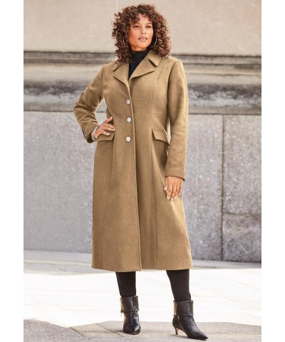 Women's Plus Size Long Wool-Blend Coat Deep Crimson $75.25 Coats