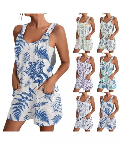 Baggy Rompers for Women Sleeveless Adjustable Strap Shorts One Piece Jumpsuit Summer Loose Wide Leg Overalls w/Pocket A20-dar...