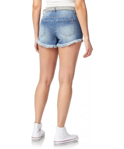 Women's Fearless Curvy Denim Shorts High-Rise Belted Insta Vintage Juniors Jaylene $17.79 Shorts